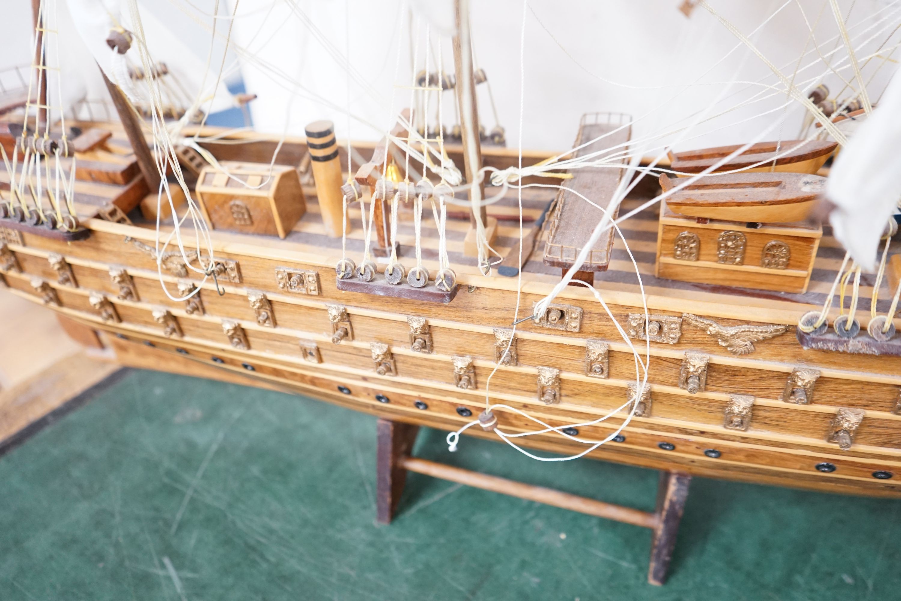 A large model of a ship titled ‘Napoleon’, 99cm